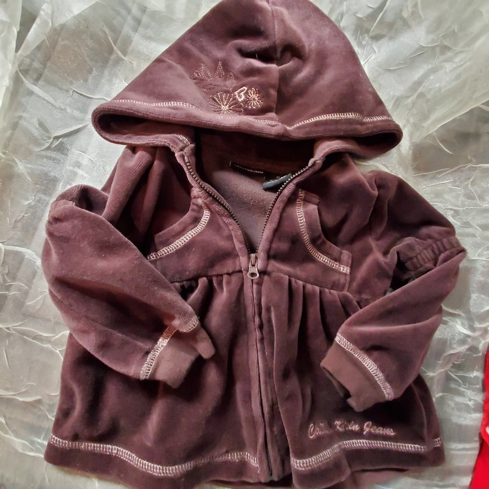 18 Months Girl Calvin Klein Hoodie Jacket Brown